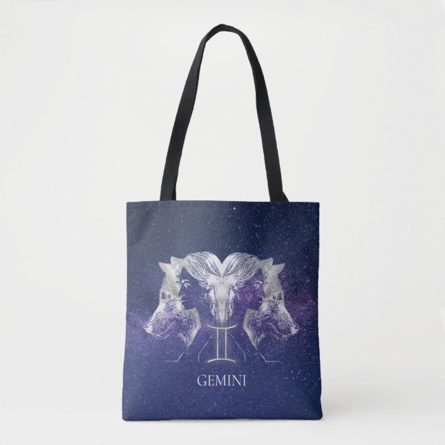 Atemberaubende Milchstraße Sky Gemini Zodiac Sign Tasche (Vorderseite)