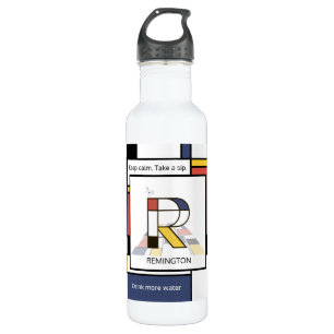 Atemberaubende Neoplastik Art Monogramm. Buchstabe Edelstahlflasche