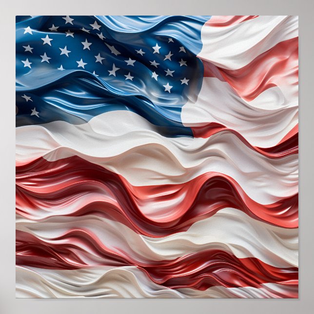 Atemberaubende patriotische Ölmalerei auf der amer Poster (Vorne)