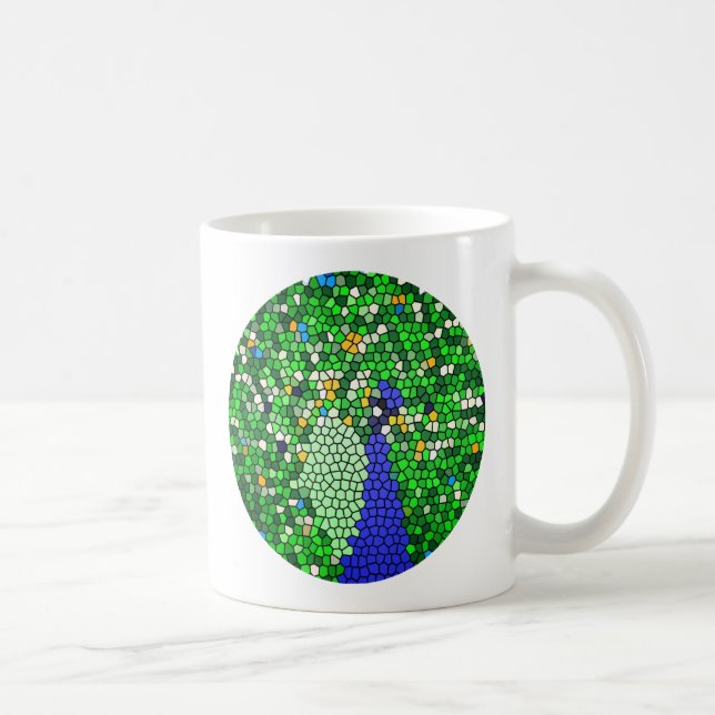 Atemberaubende Pfauenmosaikgeschenke Kaffeetasse (Rechts)