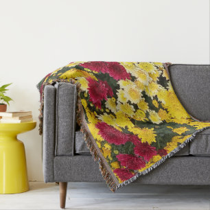 Atemberaubende Red Gold Herbst Chrysanthema Blume Decke