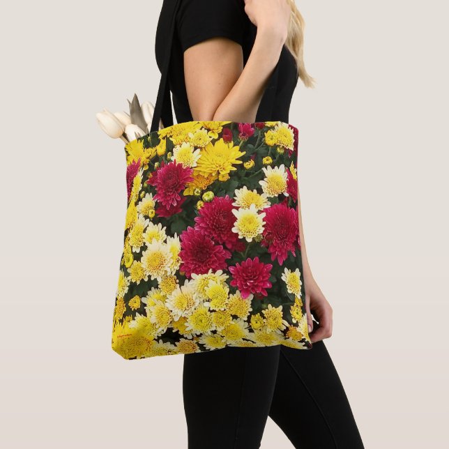 Atemberaubende Red Gold Herbst Chrysanthema Blume Tasche (Von Nahem)