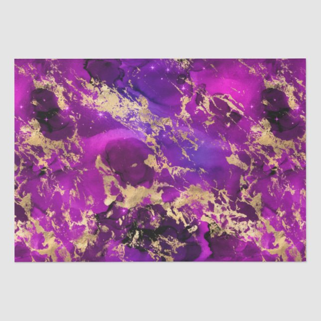 Atemberaubende Rosa- und Goldmarmorgalaxie Seidenpapier (Vorderseite)
