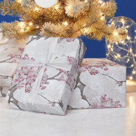 Atemberaubende Rosa- und Silberkirschblüten drucke Geschenkpapier