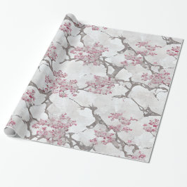 Atemberaubende Rosa- und Silberkirschblüten drucke Geschenkpapier