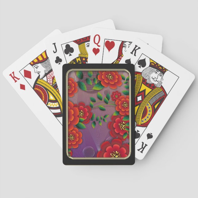 Atemberaubende Rose Blume Art Playing Card Spielkarten (Rückseite)