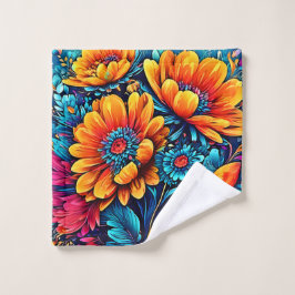 Atemberaubende Rose Blumenfarbe Badhandtuch Set