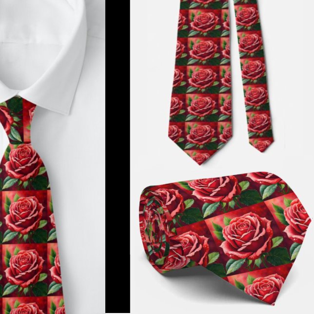 Atemberaubende Rote Rosen Formal Necktie Krawatte (Von Creator hochgeladen)