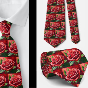 Atemberaubende Rote Rosen Formal Necktie Krawatte