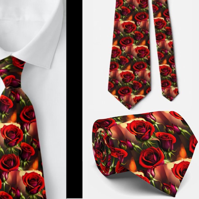 Atemberaubende Rote Rosen Formal Necktie Krawatte (Von Creator hochgeladen)