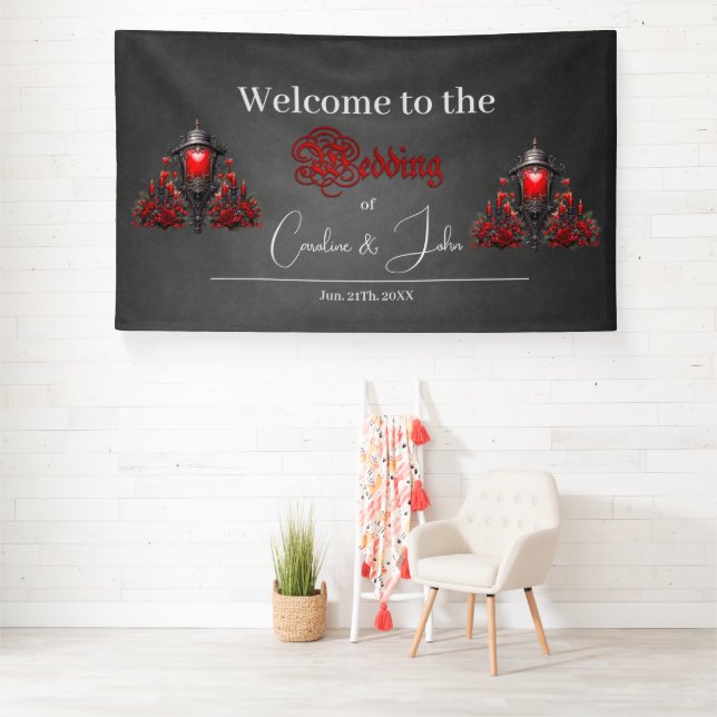 Atemberaubende rote Rosen und Torgestaltung Banner (Insitu)