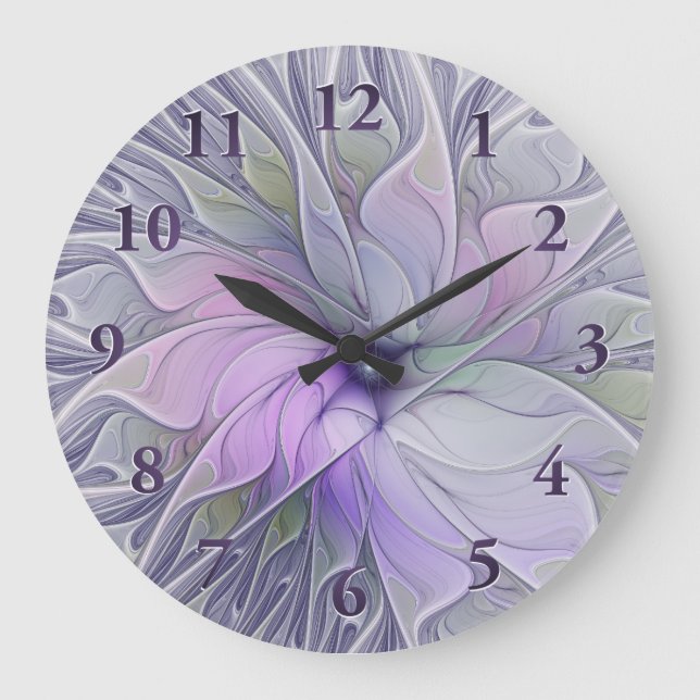 Atemberaubende Schönheit Modernes Abstraktes Frakt Große Wanduhr (Vorderseite)