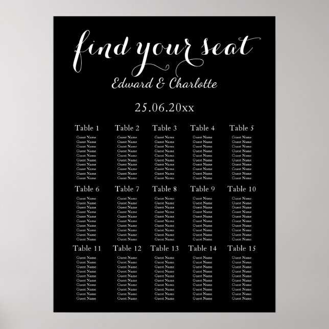 Atemberaubende Schwarze Hochzeit Poster (Vorne)