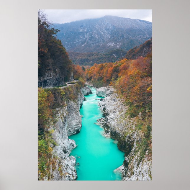Atemberaubende Soča Napolen-Brücke, Slowenien Poster (Vorne)