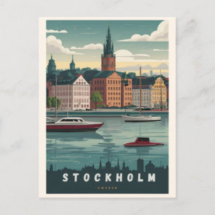 Atemberaubende Stockholmer Skyline Postkarte