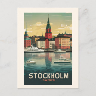 Atemberaubende Stockholmer Skyline-Postkarte Postkarte