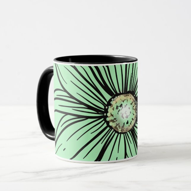 Atemberaubende Tasse aus Pfefferminz, Grün und sch (Vorderseite Links)