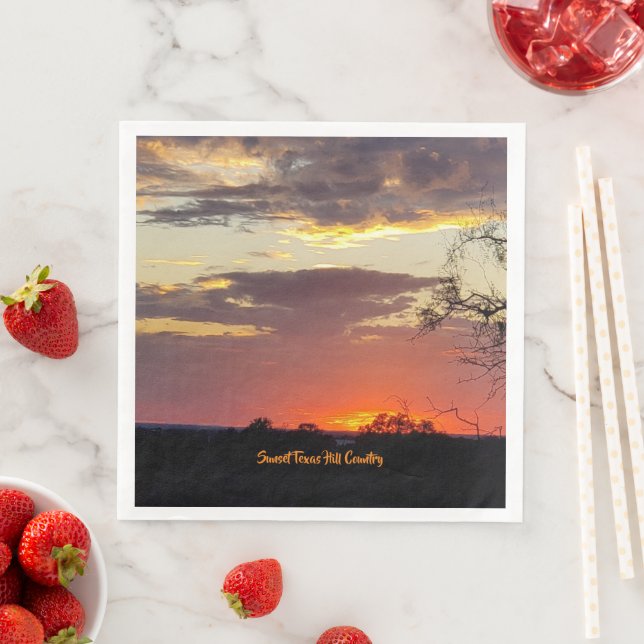 Atemberaubende Texas Sonnenuntergang Papier Napkin Serviette (Beispiel)