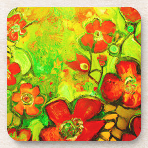 Atemberaubende und farbenfrohe Blume Kunstwerk Getränkeuntersetzer