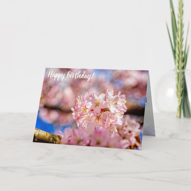 Atemberaubende und Phantastische rosa Sakura-Blume Karte (Vorderseite)