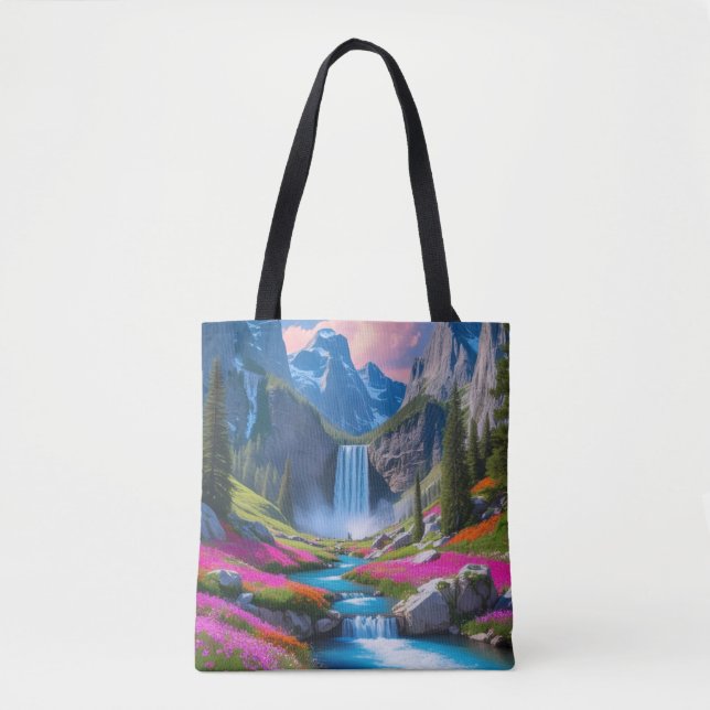 Atemberaubende Wasserfall & Bergwelt Tasche (Vorderseite)