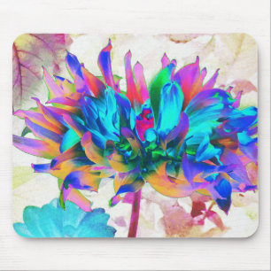 Atemberaubende Wasserfarbe Regenbogen Kaktus Dahli Mousepad
