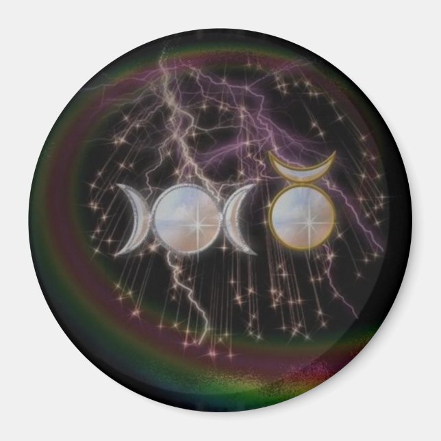 Atemberaubende wiccan Triple Goddess Kosmic Magnet (Vorne)