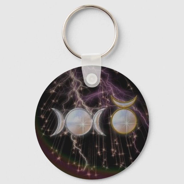 Atemberaubende wiccan Triple Goddess Kosmic Schlüsselanhänger (Vorderseite)