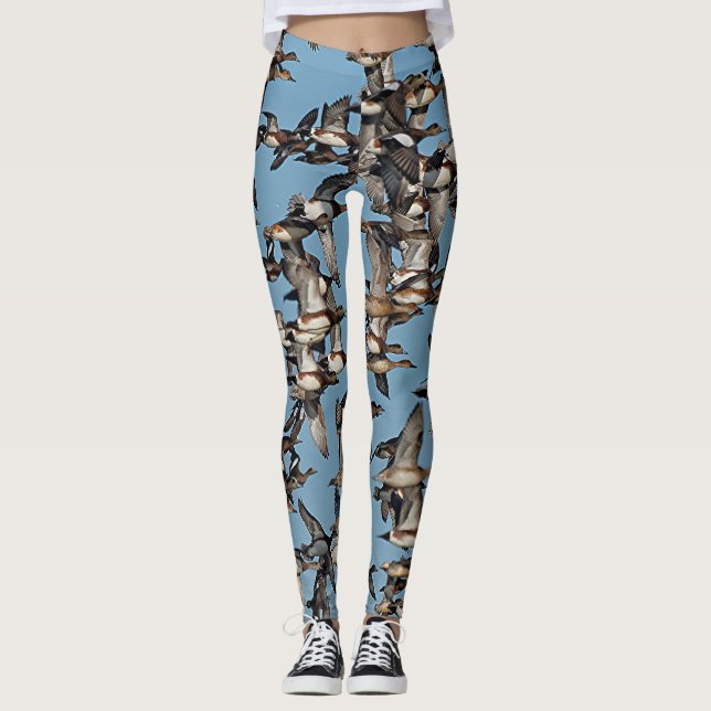 Atemberaubende Winterenten im Flug Leggings (Vorderseite)
