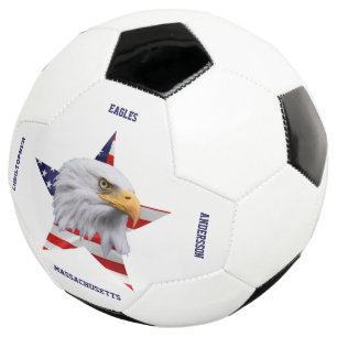 Atemberaubender Adler, die amerikanische Flagge, S Fußball