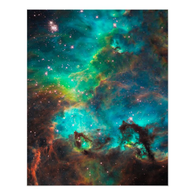 Atemberaubender Aqua-Star-Cluster Poster (Vorderseite)