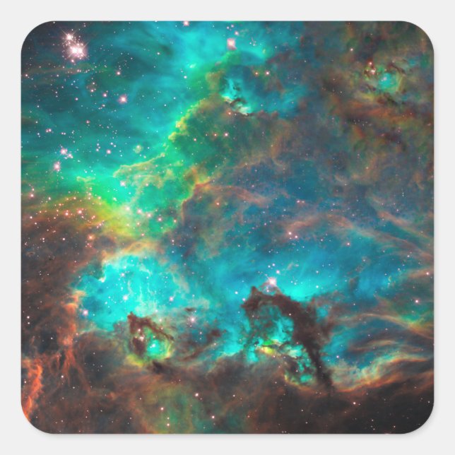 Atemberaubender Aqua-Star-Cluster Quadratischer Aufkleber (Vorderseite)