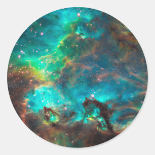 Atemberaubender Aqua-Star-Cluster Runder Aufkleber