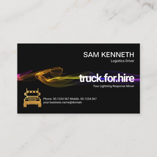 Atemberaubender Black Striking Lightning Truck Fah Visitenkarte (Vorderseite)