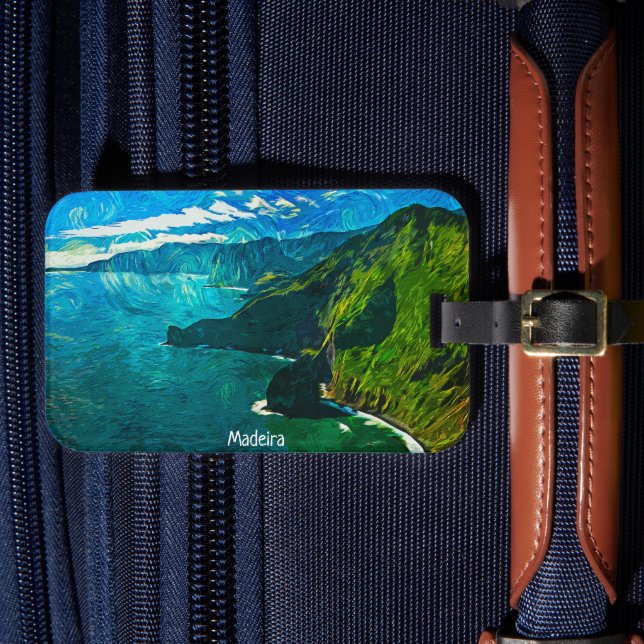 Atemberaubender Blick auf die Küste Madeiras Gepäckanhänger (Vorderseite Insitu 4)