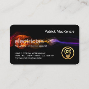 Atemberaubender Blitzschlag-Elektriker-Service Visitenkarte
