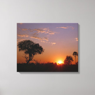 ATEMBERAUBENDER BOTSWANA-SONNENUNTERGANG LEINWANDDRUCK