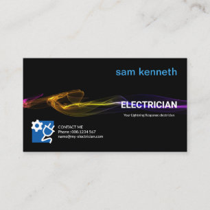 Atemberaubender bunter Blitzschlag-Elektriker Visitenkarte