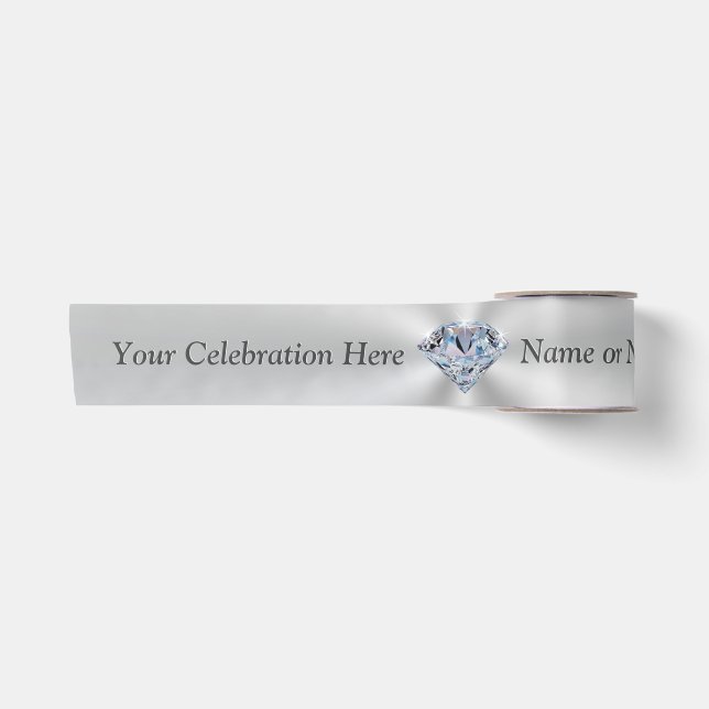 Atemberaubender Diamant-personalisiertes Band Ihre Satinband (Vorderseite)