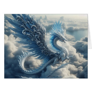 Atemberaubender Drache umgeben von Wolken