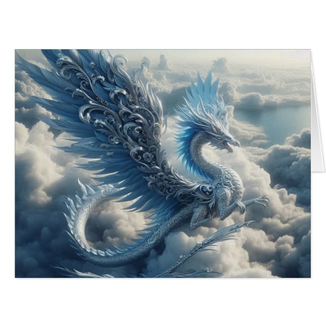 Atemberaubender Drache umgeben von Wolken (Vorderseite (Horizontal))