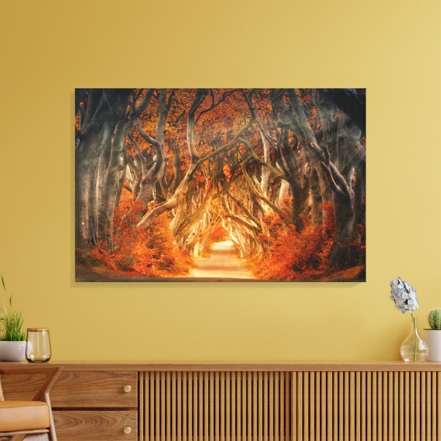 Atemberaubender Dunkler Wald von Hecken Leinwanddruck (Insitu (Wohnzimmer))