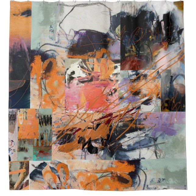 atemberaubender Duschvorhang mit abstrakter Gestal (Vorderseite)