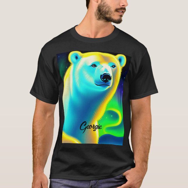 Atemberaubender Eisbär. Bearbeitbarer Text. T-Shirt (Vorderseite)