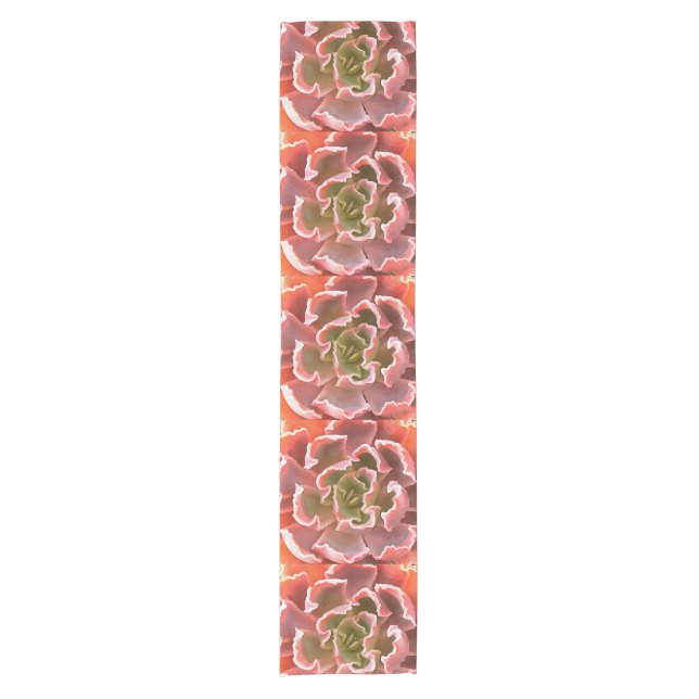 Atemberaubender Garten Sukkuline Rosa Töne Kunst,  Kurzer Tischläufer (Vorderseite)