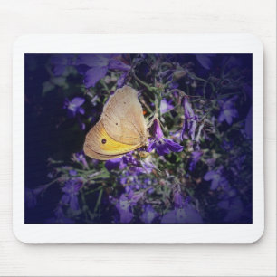 Atemberaubender Gelber Schmetterling auf Lavendel. Mousepad