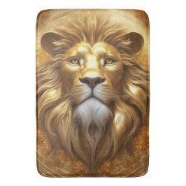 Atemberaubender Gold Lion Head Badematte