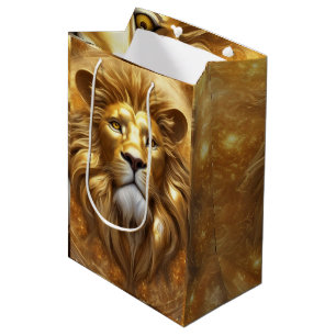 Atemberaubender Gold Lion Head Mittlere Geschenktüte