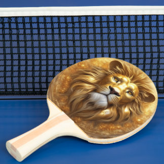 Atemberaubender Gold Lion Head Tischtennis Schläger