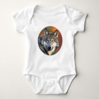 Atemberaubender grauer Wolf Baby Strampler